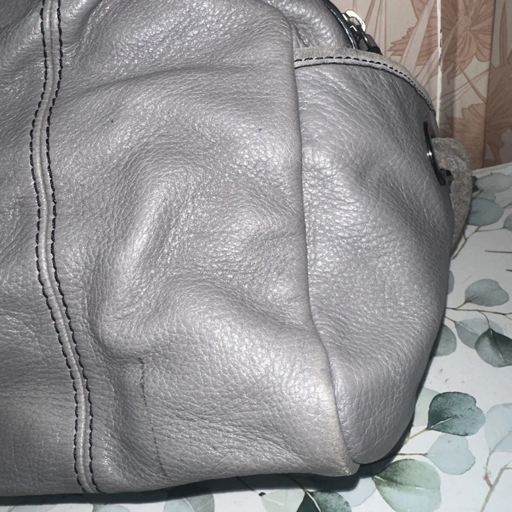 mimco vintage grey leather suede large shoulder hand bag - Picture 5 of 11